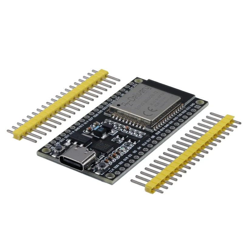 ESP-32 Dev Kit C unverlötet NodeMCU Module WLAN mit USB-C Anschluss WiFi Development Board mit CP2102 (Nachfolgermodell zum ESP8266) kompatibel mit Arduino