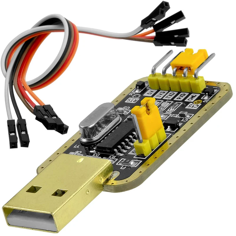UART-TTL USB Adapter für 3,3V und 5V mit CH340G Konverter und Jumperkabel kompatibel mit Arduino