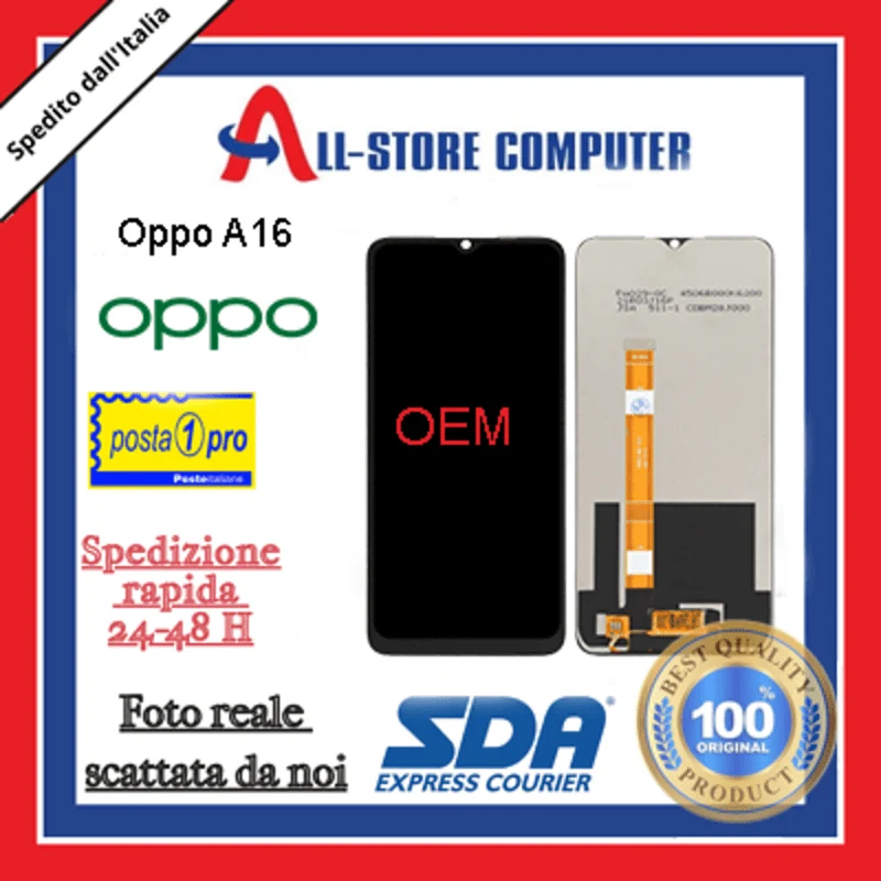 Display per OPPO A16 OEM Nero