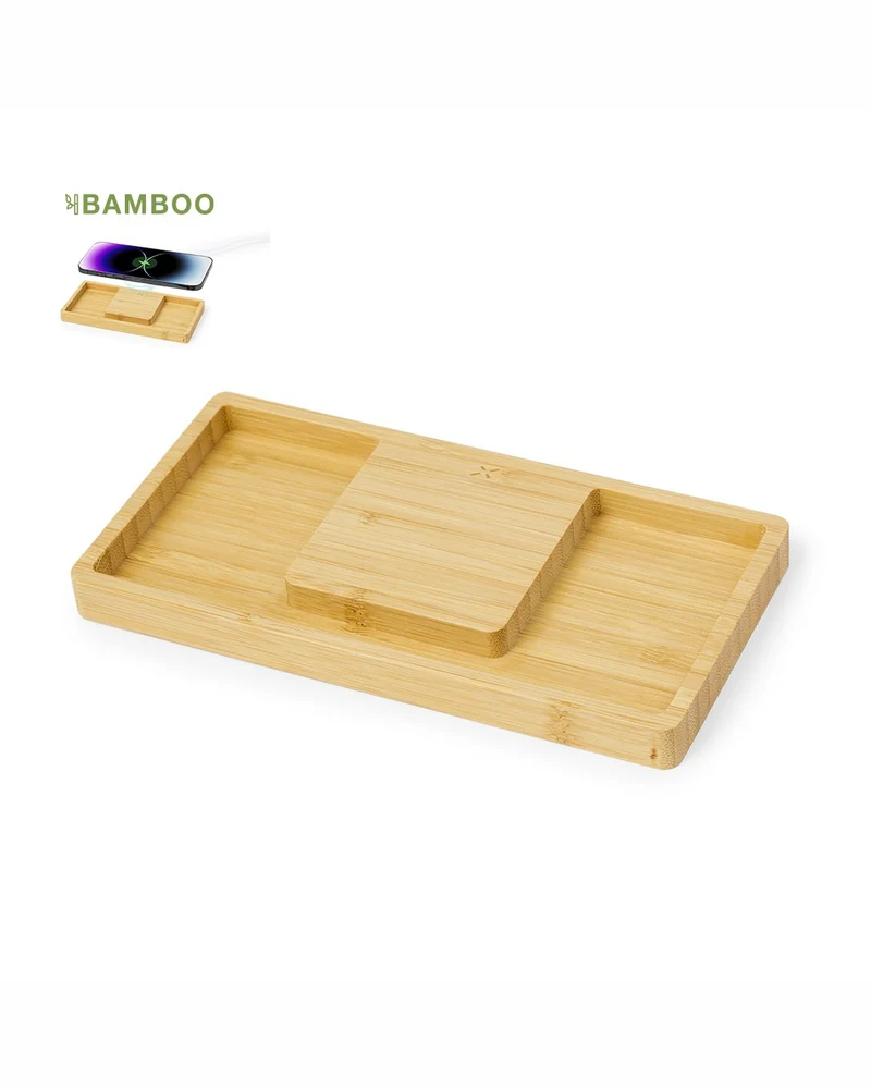 Caricatore wireless 15W con organizer bambù 31 20861