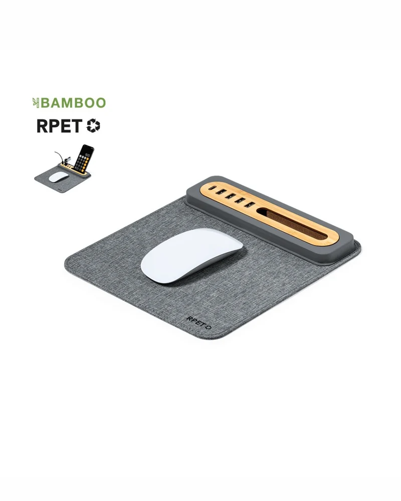 Tappetino mouse con supporto cellulare RPET e bambù 31 20246