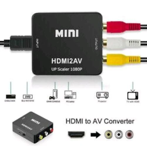 Convertitore Mini da RCA a HDMI, Adattatore RCA HDMI