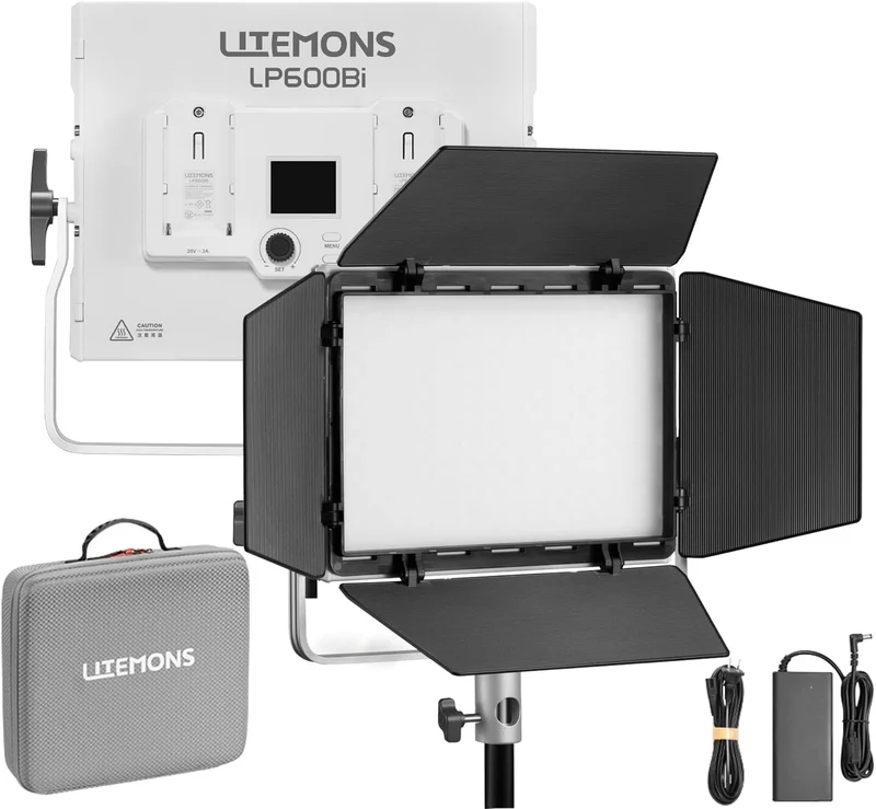 Godox Litemons LP600Bi – Pannello LED Bi-Colour 60 W con App Control e Barndoor