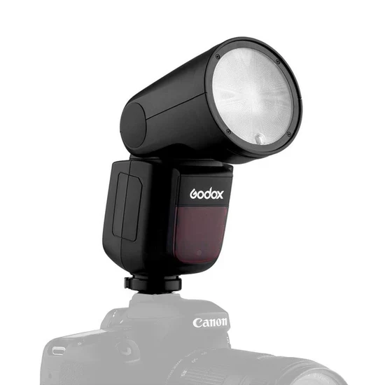 Godox V1 – Flash a Slitta TTL HSS con Testa Round per Canon, Nikon, Sony, Fujifilm, Olympus e Panasonic