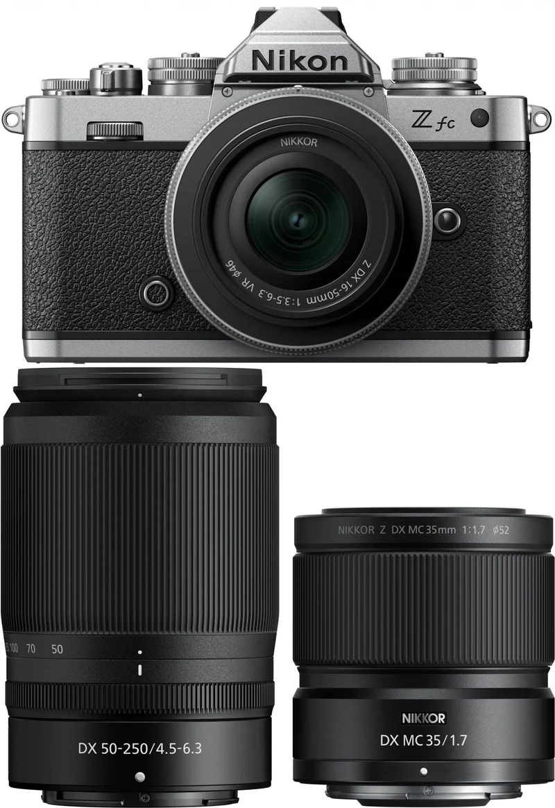 Nikon Zfc + Nikkor Z DX 16-50mm f/3.5-6.3 + 50-250mm + 35mm f/1.7 macro