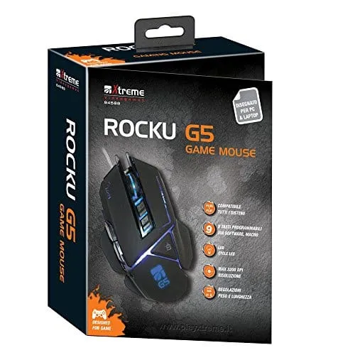 XTREME Rocku G5 Mouse Mano Destra Tipo A Ottico 3200 Dpi Usb