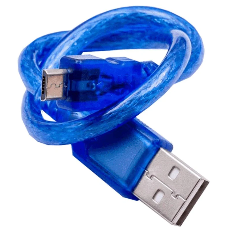 Blaues USB Kabel für USB A auf USB Micro B, mit USB 2.0