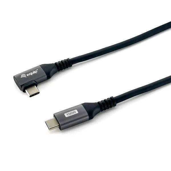 Equip Cavo USB 2.0 da C a C angolato a 90°, M/M, 3,0 m, PD 100W, nero
