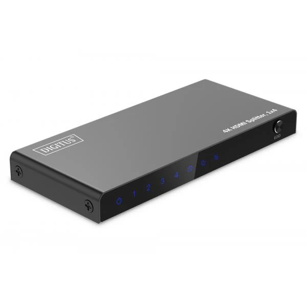 Digitus 1x4 HDMI Splitter - 4K - 60Hz - HDCP 2.2 - EDID Control - Black [DS-55337]