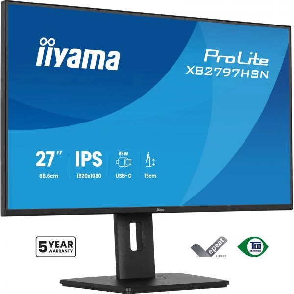 iiyama ProLite XB2797HSN-B1 Monitor PC 68,6 cm (27") 1920 x 1080 Pixel Full HD LCD Nero [XB2797HSN-B1]