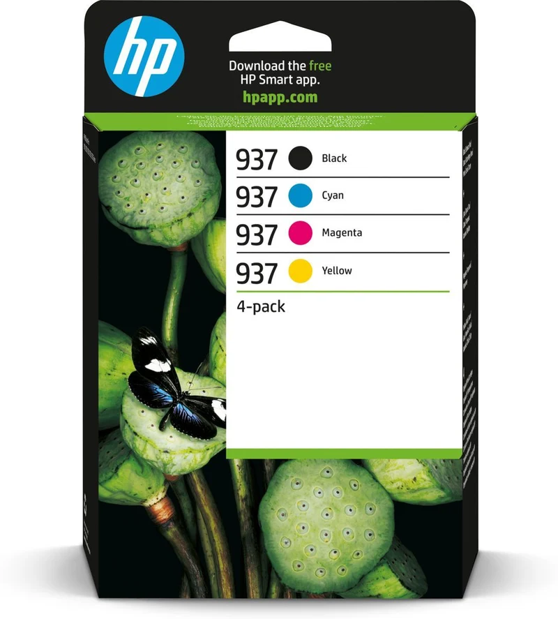 HP Confezione da 4 cartucce di inchiostro CMYK originali 937 [6C400NE]