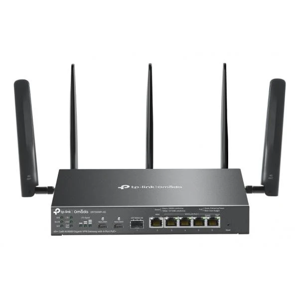 TP-Link - ER706WP-4G - Omada 4G+ Cat6 AX3000 Gigabit VPN Gateway with 4-Port PoE+,4G+ Cat6 up to 300 Mbps- 3 Gbps Wi-Fi 6 Speeds with HE160-1 Gigabit SFP WAN/LAN Port, 5 Gigabit WAN/LAN Ports-5 Hig [ER706WP-4G]