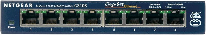 NETGEAR GS108GE switch di rete Non gestito Gigabit Ethernet (10/100/1000) Blu [GS108GE]