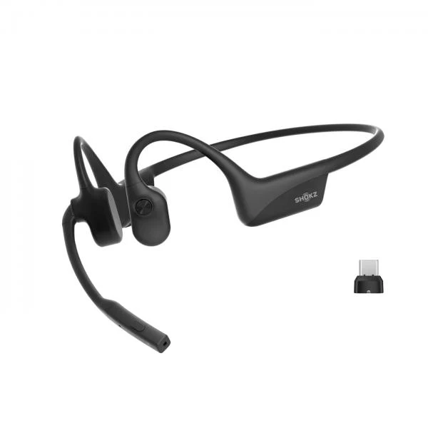 SHOKZ OpenComm2 UC 2025 Upgrade Wireless Bluetooth Bone Conduction Headset (with USB-C Dongle) - dongle USB-C incluso [C120-AC-BK-EU-000]