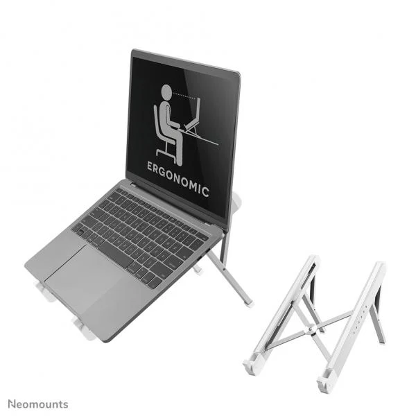 Neomounts Laptop Stand - 11-17inch - Max 5 kg - 6 Height Positions - Foldable - Compact - Universal - Silver [NSLS010]