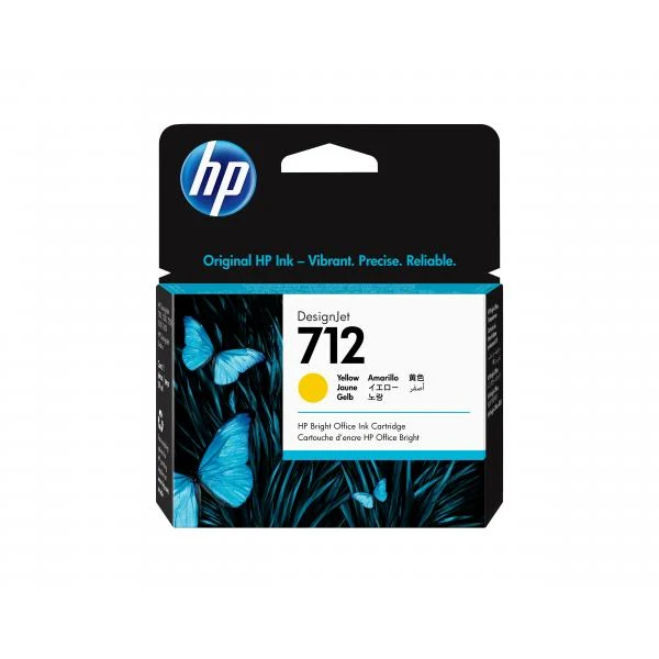 Hp 712 29ml Yellow DesignJet Ink Cartridge (3ED69A) [3ED69A]