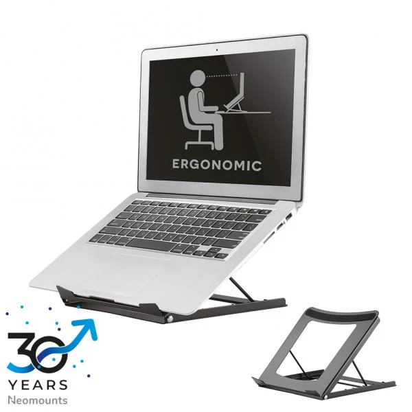 Neomounts Laptop Stand - 10-16inch - Max 5 kg - 5 Height Positions - Foldable - Compact - Universal - Black [NSLS075BLACK]