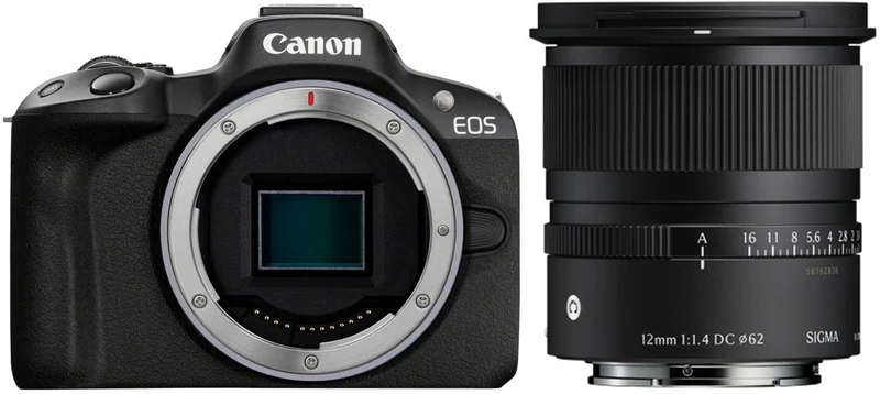 Canon EOS R50 black + Sigma 12mm f/1.4 DC (C)