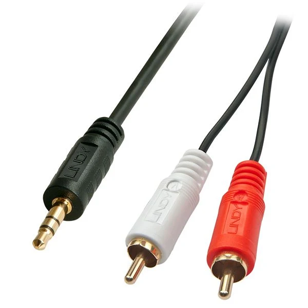 Lindy 35682 cavo audio 3 m 2 x RCA 3.5mm Nero
