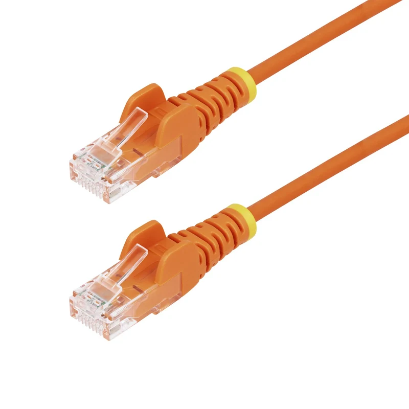 StarTech.com Cavo Ethernet CAT6 Arancione da 25cm; Patch UTP PoE 100W con Plug RJ45 Antigroviglio/Rilievi di Trazione, Cavo Lan Slim in Rame Puro 28AWG, Test Fluke
