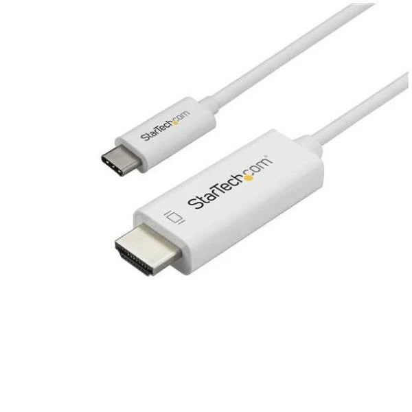 StarTech.com Cavo USB C a HDMI da 1m - Cavo Adattatore USB tipo C a HDMI 2.0 4K 60Hz - Compatibile con Thunderbolt 3 - Per monitor/display HDMI - DP 1.2 Alt Mode HBR2 - Bianco