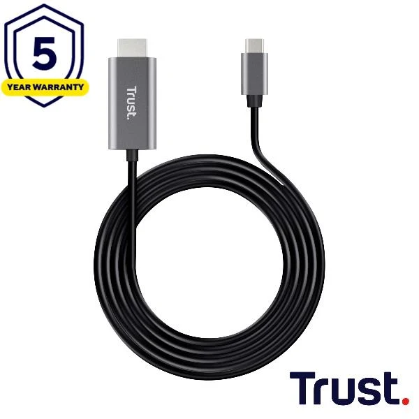 Trust 25630 adattatore per inversione del genere dei cavi USB-C HDMI Nero, Argento