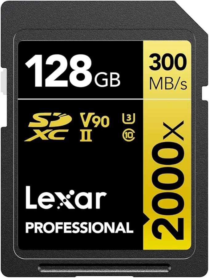 Lexar Professional 2000x Scheda SD 128 GB, Scheda di Memoria SDXC UHS-II senza Lettore, Lettura Fino a 300MB/s