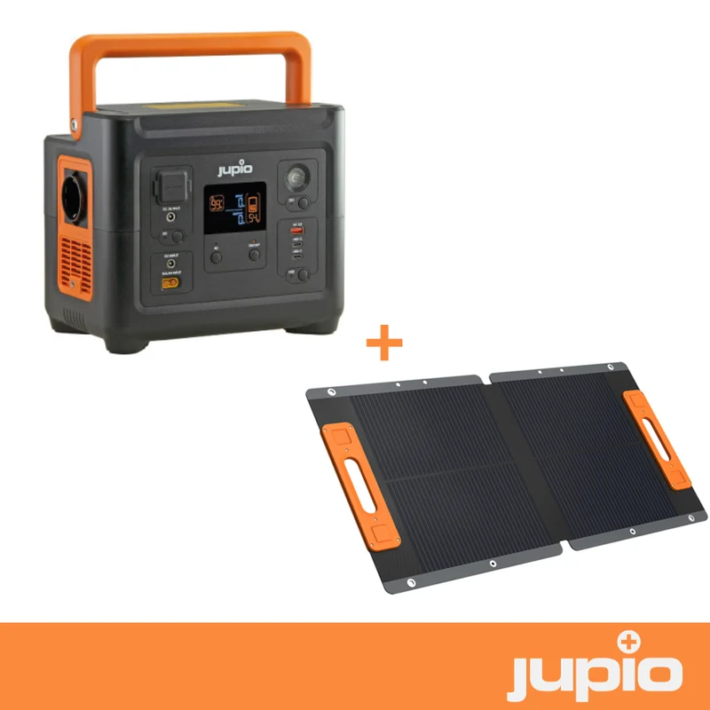 Jupio Bundle PowerBox 500 + pannello solare 60W per location, outdoor, camping