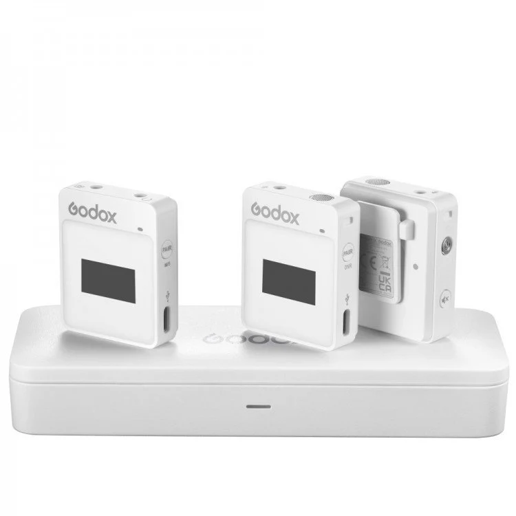 Godox MoveLink II M2 Sistema Microfonico Wireless 2,4 GHz per 2 Persone - Bianco