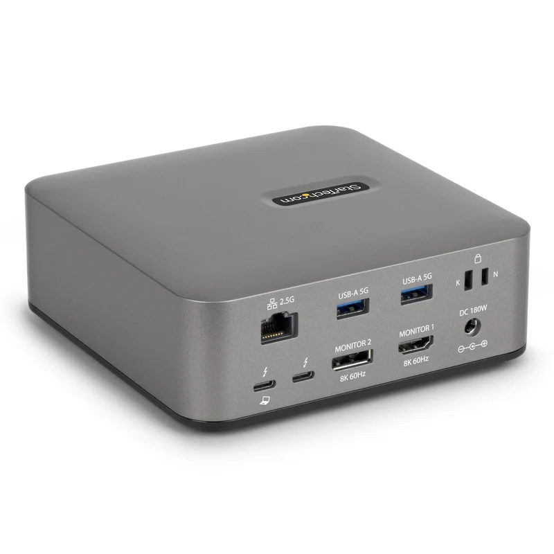StarTech.com Docking Station Thunderbolt 5 Universale, Hub Multi-Display, 8K 60Hz o 4K 144Hz, Potenza di Banda 120Gbps, PD 140W, Ricarica Smartphone 30W, USB 10Gbps, LAN 2.5G