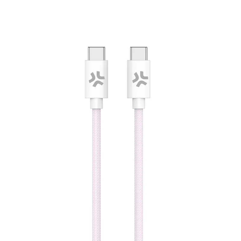 Celly USBCUSBCCOTTPK cavo USB 1,5 m USB C Rosa, Bianco