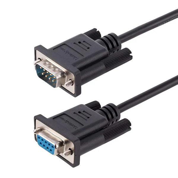 StarTech.com Cavo Seriale Null Modem RS232 da 3 m - Cavo Seriale Crossover con Schermatura in Alluminio - Cavo COM Connettore DB9 da Femmina a Maschio - Compatibile con Dispositivi DTE - Nero