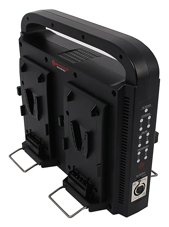 BERENSTARGH COMPACT PARALLEL 4-WAY SLIM CHARGER FOR SONY RED DSLR V-МОUNT BATTERIES WITH POWER SUPPLY FUNCTION INCL. 4-PIN XLR CABLE
