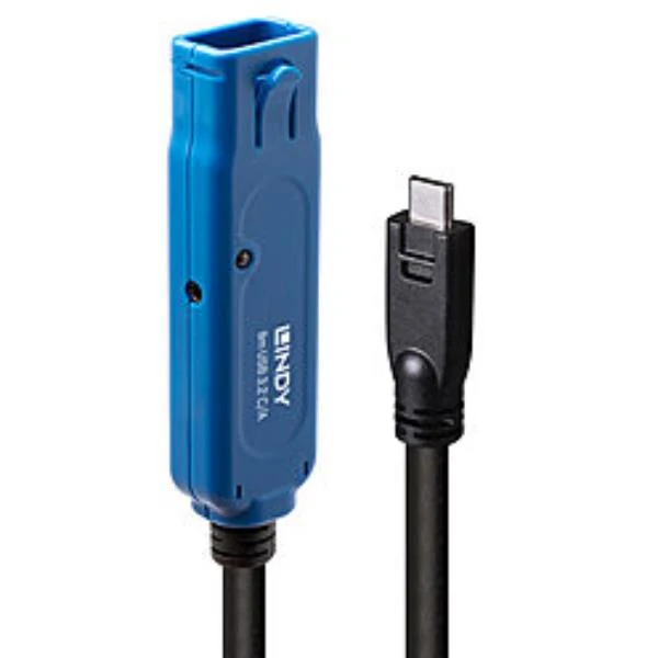 Lindy 43381 cavo USB USB 3.2 Gen 1 (3.1 Gen 1) 8 m USB C USB A 5 Gbit/s Nero, Blu