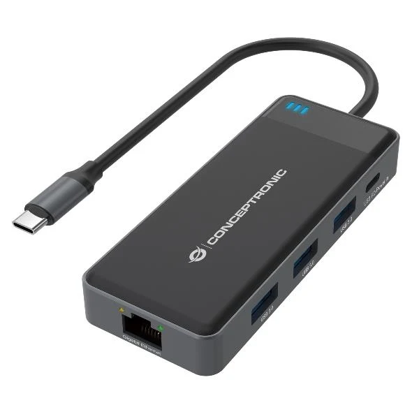 Conceptronic DONN14G replicatore di porte e docking station per laptop Cablato USB 3.2 Gen 1 (3.1 Gen 1) Type-C Grigio