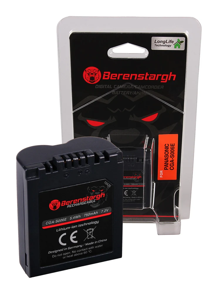 BERENSTARGH BATTERY F. PANASONIC CGA-S006E LUMIX DMCFZ 8 DMC-FZ 8 DMCFZ18 DMC-FZ18