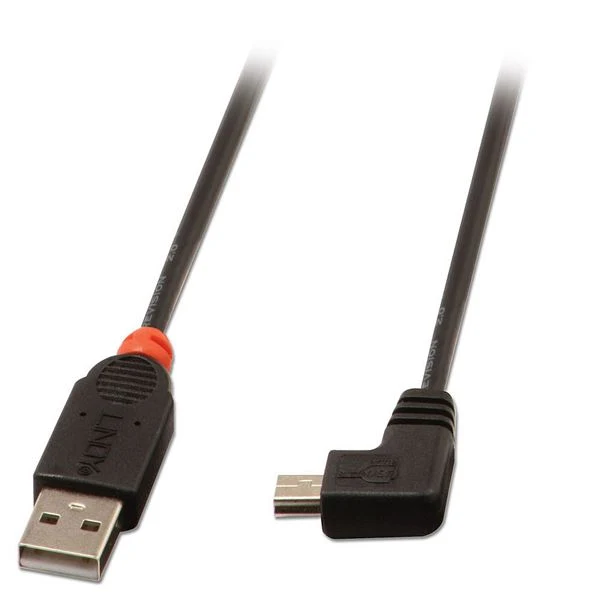 Lindy 31970 cavo USB USB 2.0 0,5 m USB A Mini-USB B 0,48 Gbit/s Nero