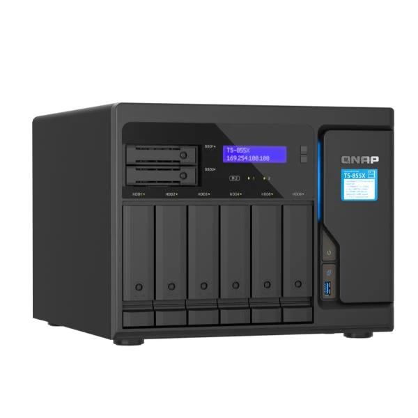 QNAP TS-855X SAN Tower Intel Atom® C5125 8 GB DDR4 0 TB QNAP QTS Nero
