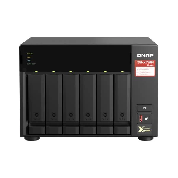 QNAP TS-673A NAS Tower Ryzen Embedded V1500B 8 GB DDR4 0 TB QNAP Turbo System Nero