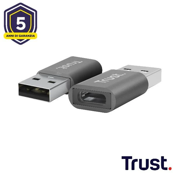 Trust Calyx USB Type-C USB Type-A Grigio