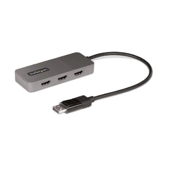 StarTech.com Adattatore DP HDMI a 3 Porte - Hub MST da DisplayPort a HDMI 4K 60Hz - Convertitore DP1.4 a Multi Monitor HDMI per Notebook - Splitter HDMI con Cavo Integrato da 30cm, Alimentato da USB - Solo Windows