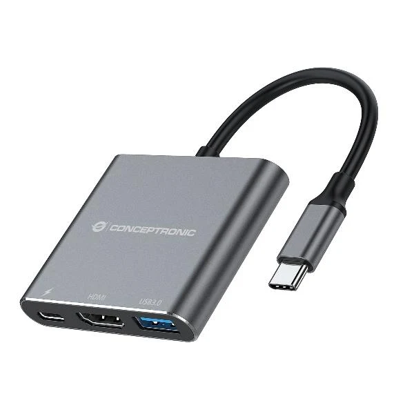 Conceptronic DONN18G replicatore di porte e docking station per laptop Cablato USB 3.2 Gen 1 (3.1 Gen 1) Type-C Grigio