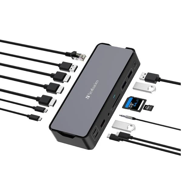 Verbatim CDS-15 Cablato USB 3.2 Gen 1 (3.1 Gen 1) Type-C Nero, Grigio