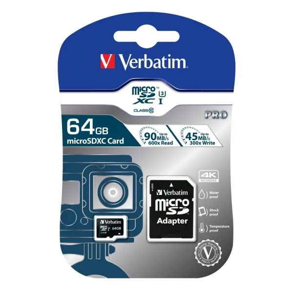 Verbatim Pro 64 GB MicroSDXC UHS Classe 10