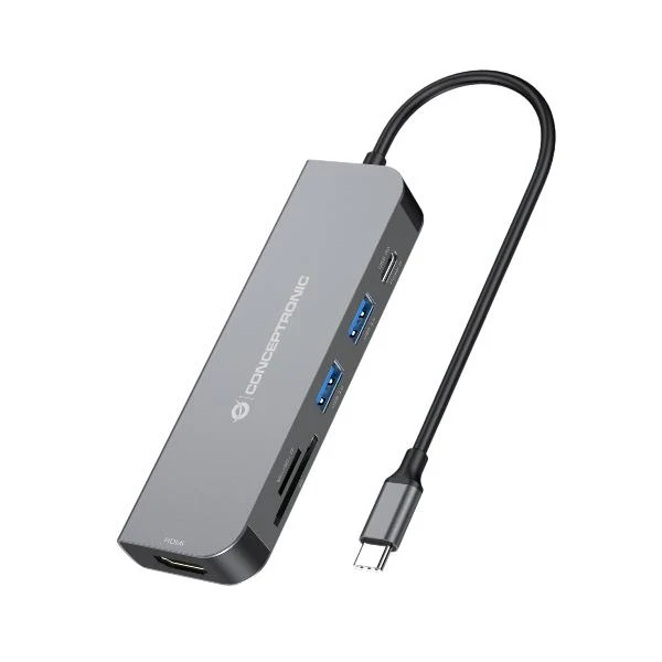 Conceptronic DONN02G replicatore di porte e docking station per laptop USB 3.2 Gen 1 (3.1 Gen 1) Type-C Alluminio
