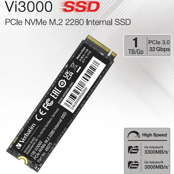 Verbatim Vi3000 1 TB M.2 PCI Express 3.0 NVMe
