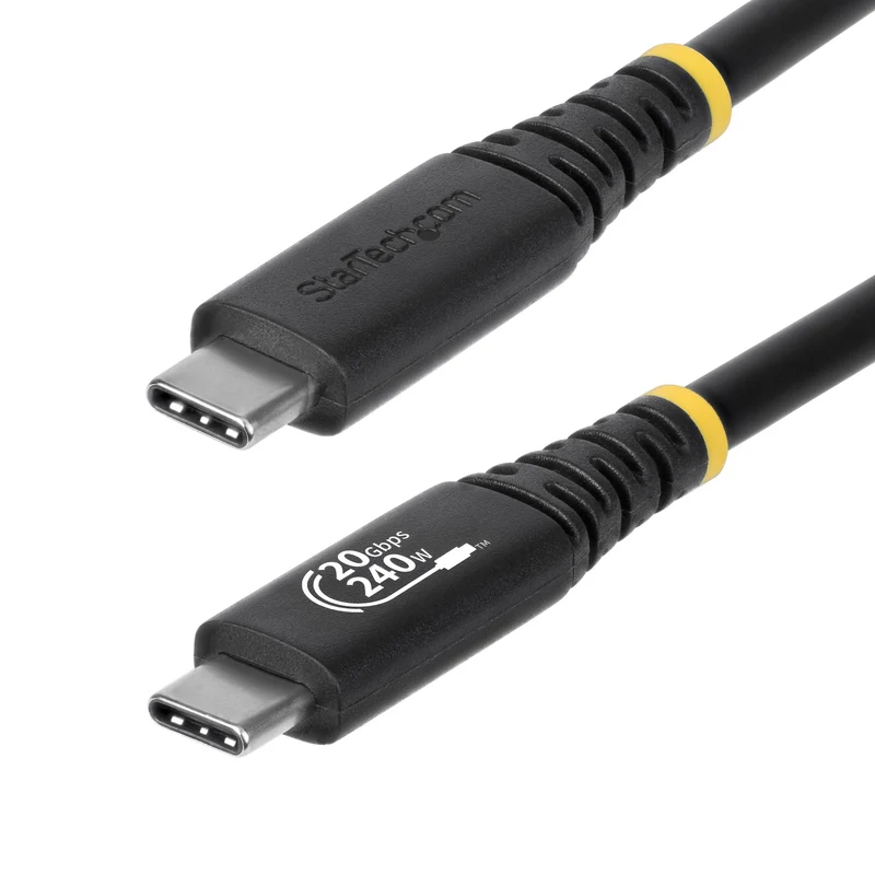 StarTech.com Cavo USB4 da 2m, Cavo USB-C Certificato USB-IF, 20 Gbps, PD EPR 240W, DP 1.4 4K 120Hz, Cavetto Tipo-C con guaina in TPE