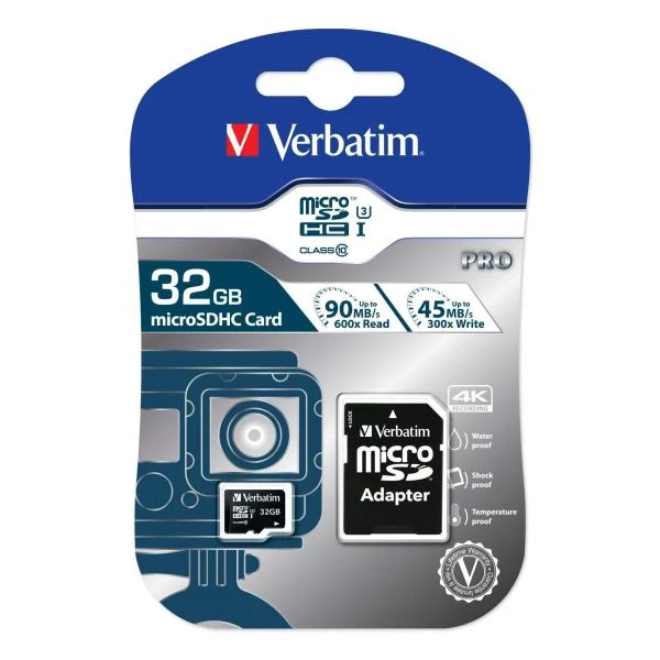 Verbatim Pro 32 GB MicroSDHC UHS Classe 10
