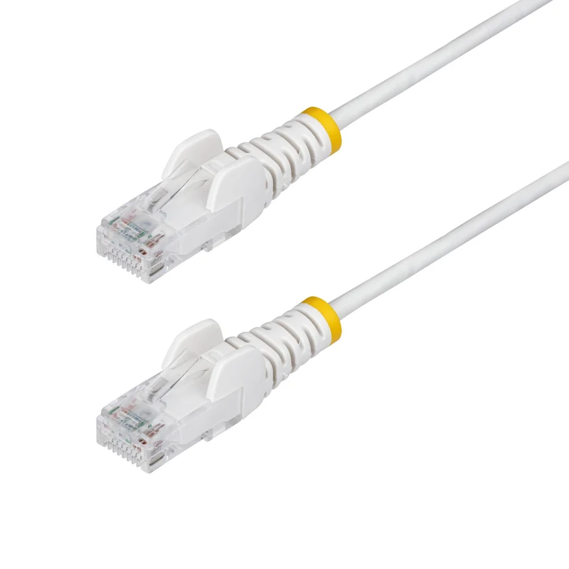 StarTech.com Cavo Ethernet CAT6 Bianco da 2m; Patch UTP con Plug RJ45 Antigroviglio e Rilievi di Trazione, Cavo Lan Slim in Rame Puro 28AWG, Sottoposto a test Fluke