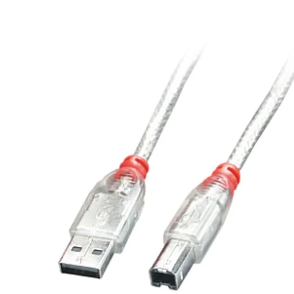 CAVO USB 2.0 TIPO A/B, TRASP., 5M